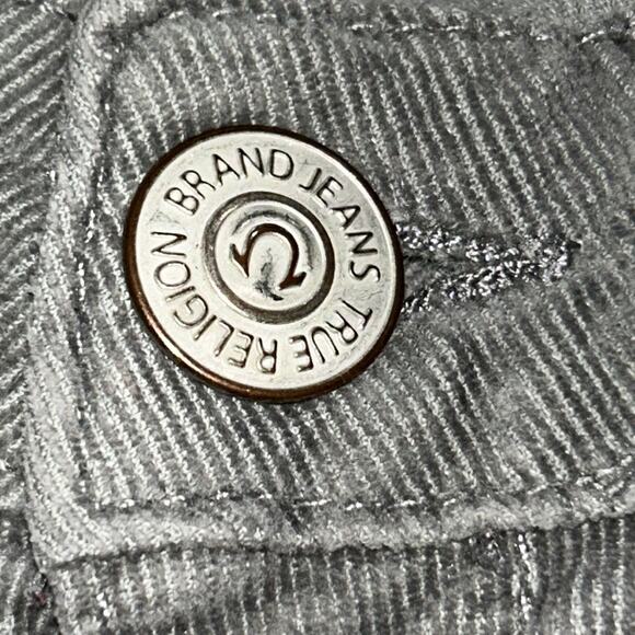 Woman’s True Religion Gray Corduroy , flare legs Pants Size 28 - Picture 7 of 14